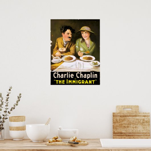 Charlie Chaplin / Het Poster van immigranten (Keuken)