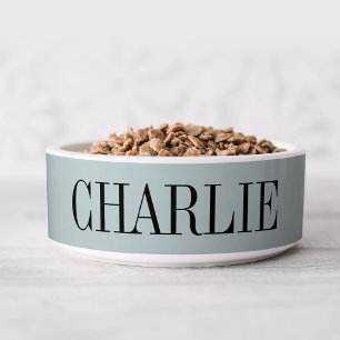 Charlie Classic Naam Monogram Lichtblauwe schaal Voerbakje