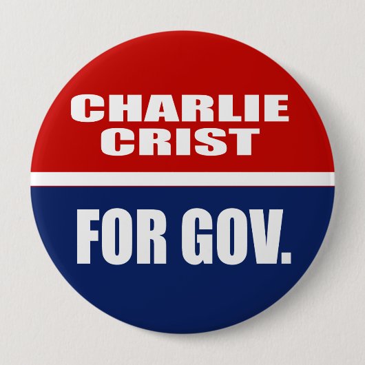 CHARLIE CRIST FOR SENATE RONDE BUTTON 4,0 CM (Voorkant)
