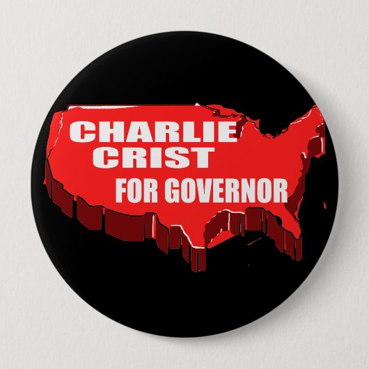 CHARLIE CRIST FOR SENATE RONDE BUTTON 4,0 CM (Voorkant)