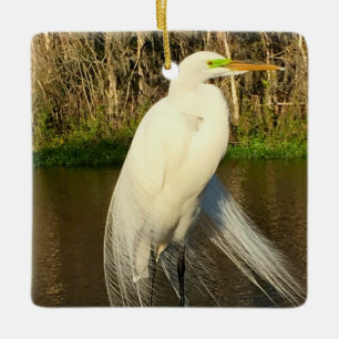 Charlie de Grote Zilverreiger Keramisch Ornament