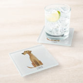 Charlie Dog Glazen Onderzetter (Schuin)