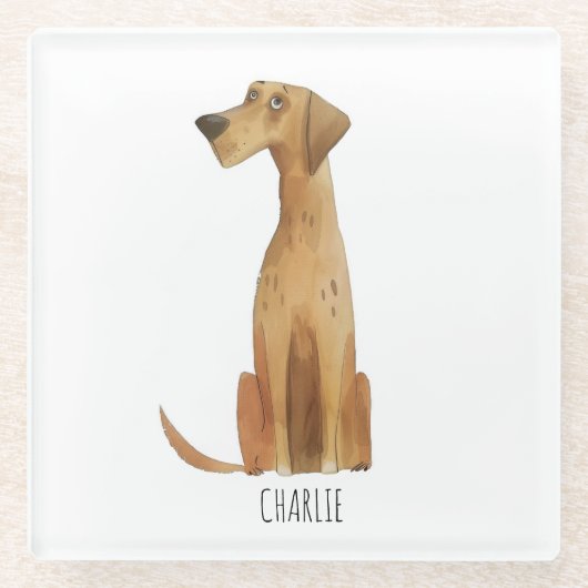 Charlie Dog Glazen Onderzetter (Voorkant)