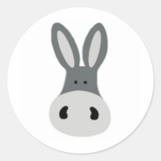 Charlie Donkey Ronde Sticker (Voorkant)