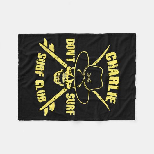 Charlie Don't Surf  Fleece Deken (Voorkant (Horizontaal))