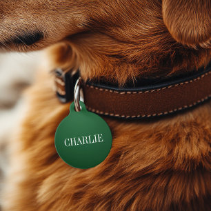 Charlie Klassieke Naam Monogram Groen Huisdierpenning