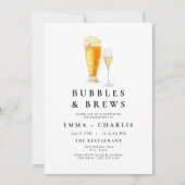 CHARLIE Modern Bubbles en Brews Verlovingsfeest Kaart (Voorkant)