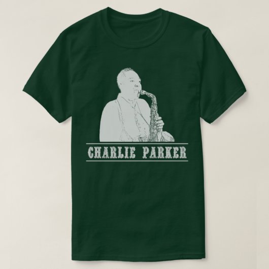 Charlie Parker witte retro T-shirt (Design voorkant)