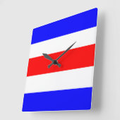 Charlie Red White Vierkante Klok (Hoek)