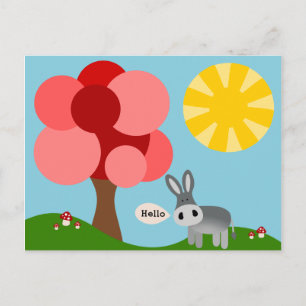 Charlie the Donkey Hallo Card Briefkaart