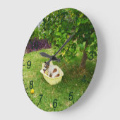 Charlie The Fox Terrier Heure de bain, horloge mur (Angle)