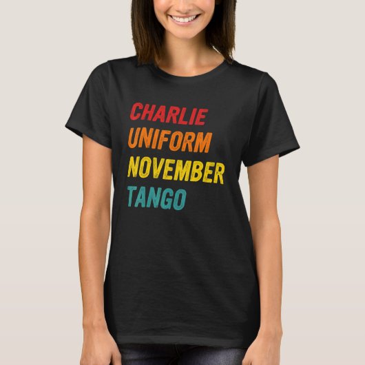Charlie Uniform November Tango Apparel T-shirt (Voorkant)