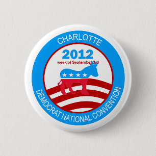 Charlotte 2012 Democratische Conventie Ronde Button 5,7 Cm