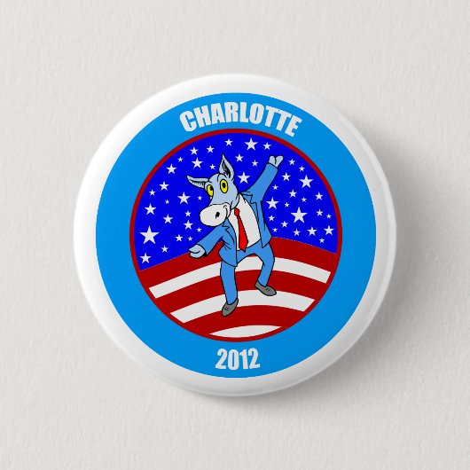 Charlotte 2012 DNC Ronde Button 5,7 Cm (Voorkant)