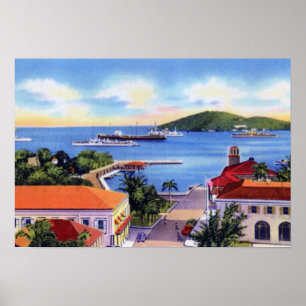 Charlotte Amalie St. Thomas Virgin Islands Downtow Poster