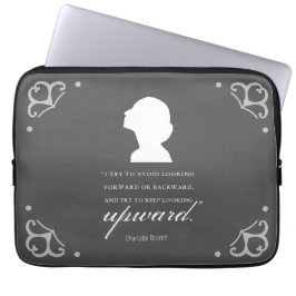 Charlotte Bronte - Blijf naar boven kijken - zwart Laptop Sleeve