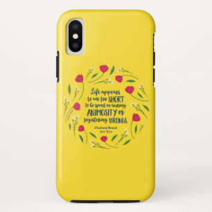 Charlotte Bronte Jane Eyre Floral Life Book Quote iPhone XS Hoesje