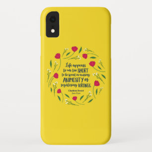 Charlotte Bronte Jane Eyre Floral Life Book Quote iPhone XR Hoesje