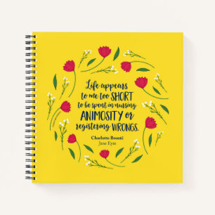 Charlotte Bronte Jane Eyre Floral Life Book Quote Notitieboek