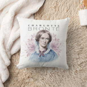 Charlotte Bronte Portret van Richmond met bloemen Kussen