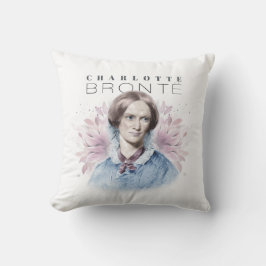 Charlotte Bronte Portret van Richmond met bloemen Kussen
