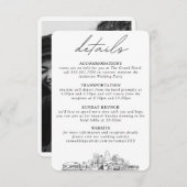 Charlotte bruiloft kleine verticale details informatiekaartje (Voorkant / Achterkant)