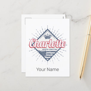 Charlotte City North Carolina Verenigde Staten Feestdagenkaart