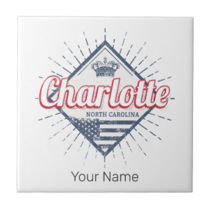 Charlotte City North Carolina Verenigde Staten Tegeltje