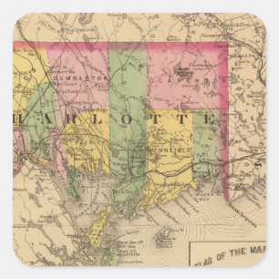 Charlotte Co., NB Vierkante Sticker