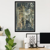 Charlotte Douglas Intl Airport Satellite Map Poster (Thuiskantoor)