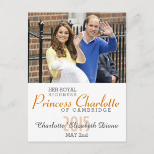 Charlotte Elizabeth Diana - British Will Kate Briefkaart