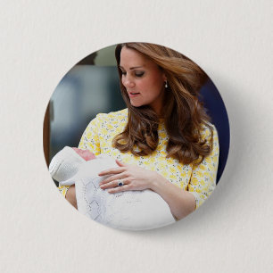 Charlotte Elizabeth Diana - British Will Kate Ronde Button 5,7 Cm