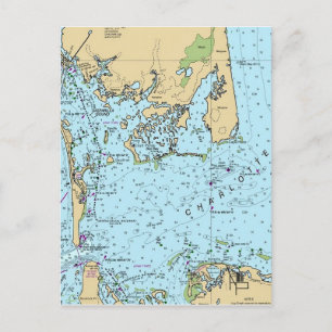 Charlotte Harbor Florida Vintage Kaart Ansichtkaar