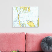Charlotte Harbour Florida Nautical Map Canvas Afdruk (Insitu (Woonkamer))