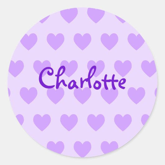 Charlotte in het Paars Ronde Sticker (Voorkant)