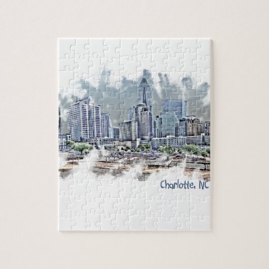 charlotte koningin skyline legpuzzel (Verticaal)
