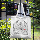 Charlotte Love Locator | Stadsplattegrond Bruiloft Tote Bag
