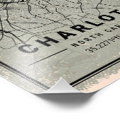 charlotte map print poster canvas |South carolina (Coin)