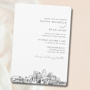 Charlotte Mariage Elegant Skyline Invitation
