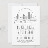 Charlotte Mariage | Invitation Skyline stylisée (Devant)