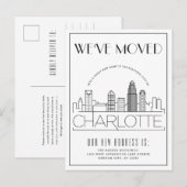 Charlotte Modern Deco | Adres Gewijzigd Aankondigingskaart (Voorkant / Achterkant)