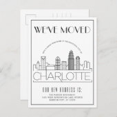 Charlotte Modern Deco | Nieuw adres Aankondigingskaart (Voorkant / Achterkant)