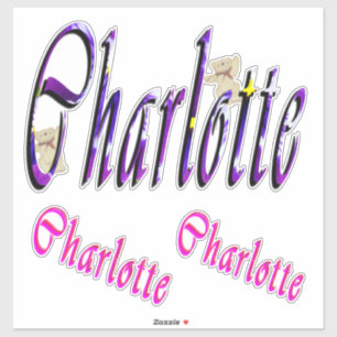 Charlotte naam logo's, sticker