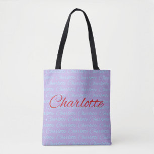 Charlotte naam patroonontwerp draagtas