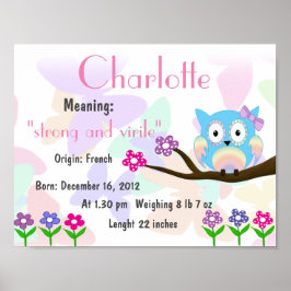 Charlotte Name betekent keepomwille nursery Poster