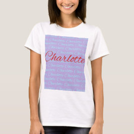 Charlotte Name Pattern Design T-shirt