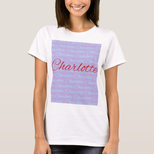 Charlotte Name Pattern Design T-shirt (Voorkant)