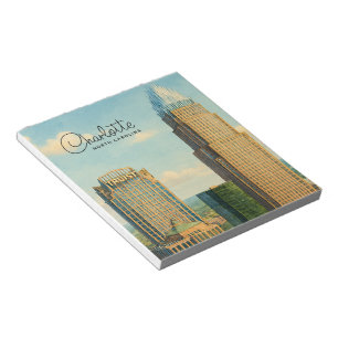 Charlotte NC Aquarel Skyline Reis Notitieblok