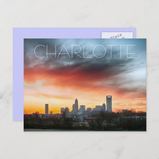 Charlotte NC Briefkaart (Voorkant / Achterkant)
