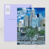 Charlotte NC Briefkaart (Voorkant / Achterkant)